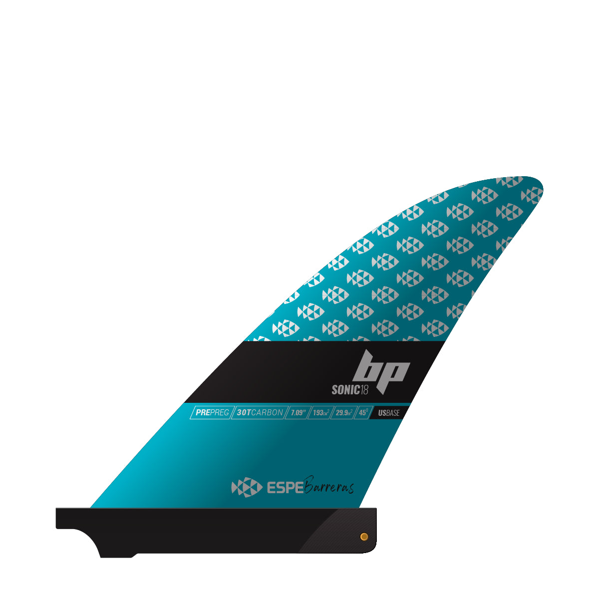 Black Project Sonic SUP fin, Espe Edition - US Base, left side