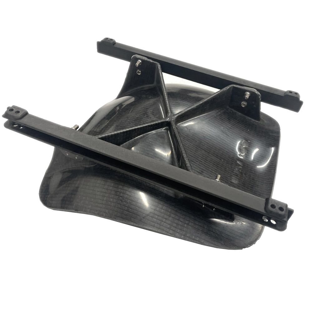 Nelo Seat Rails Carbon-Nylon Extra Low mounted with carbon seat – underside view