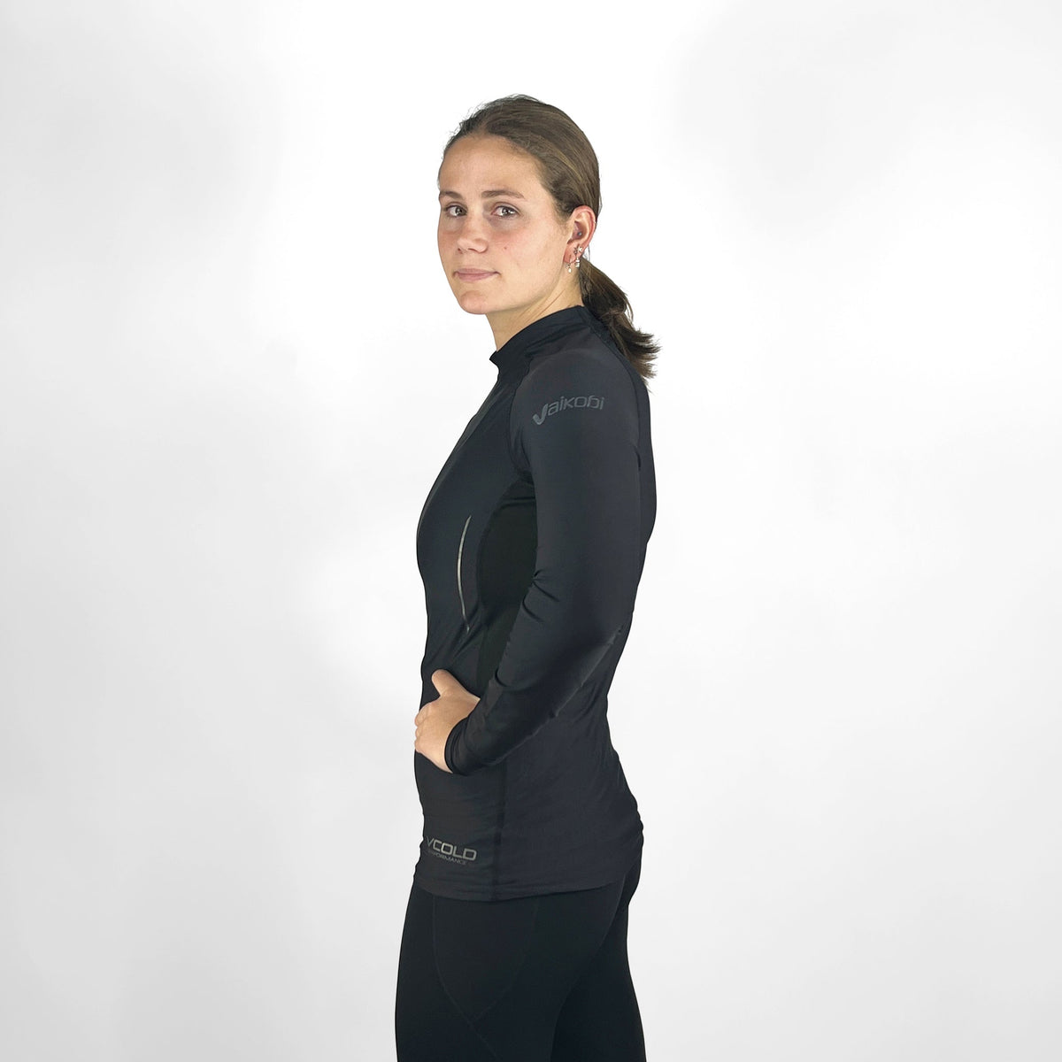 Vaikobi VCOLD Base Layer Long Sleeve Top black left side female model