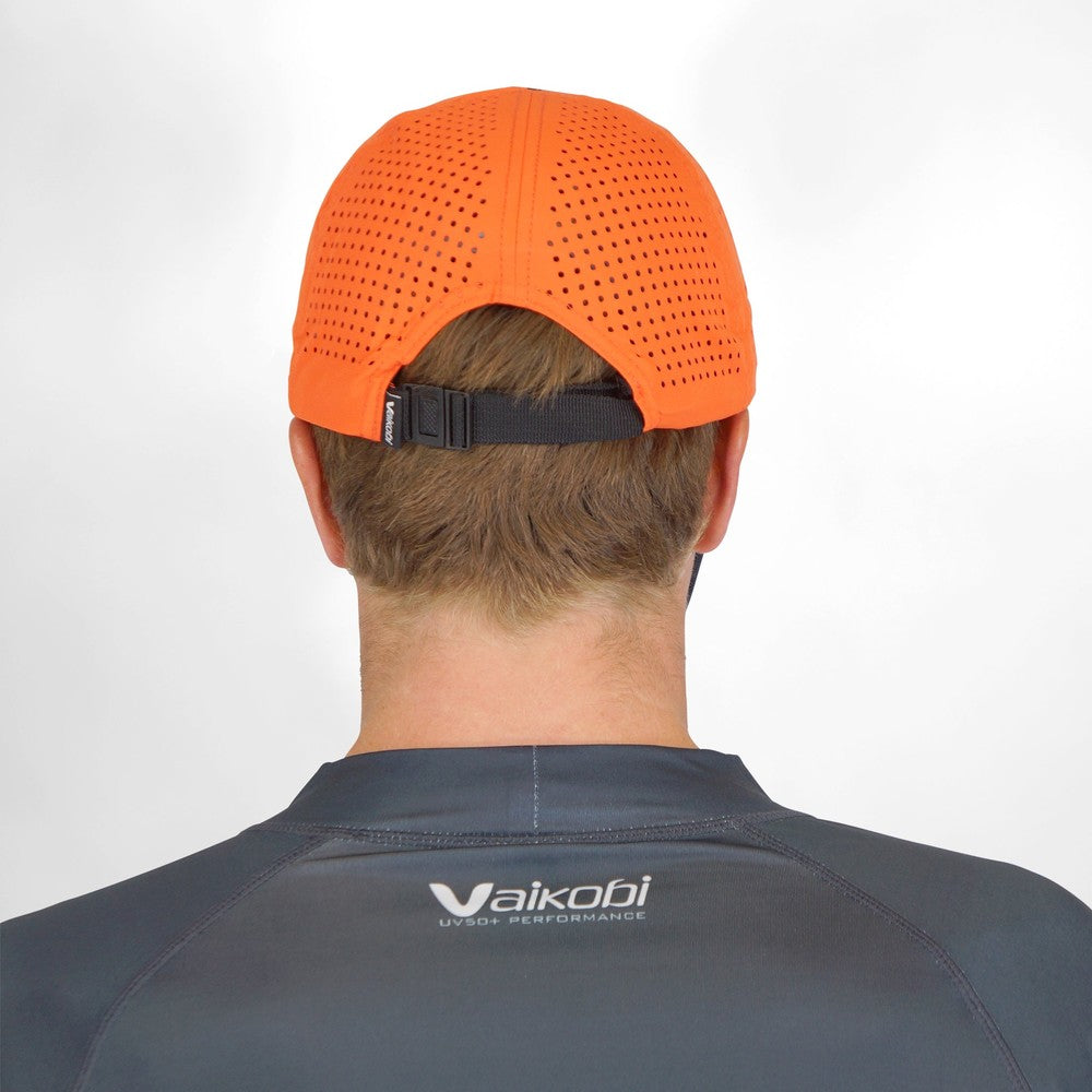 Vaikobi Bump Hat Hydro Orange - back view with adjuster