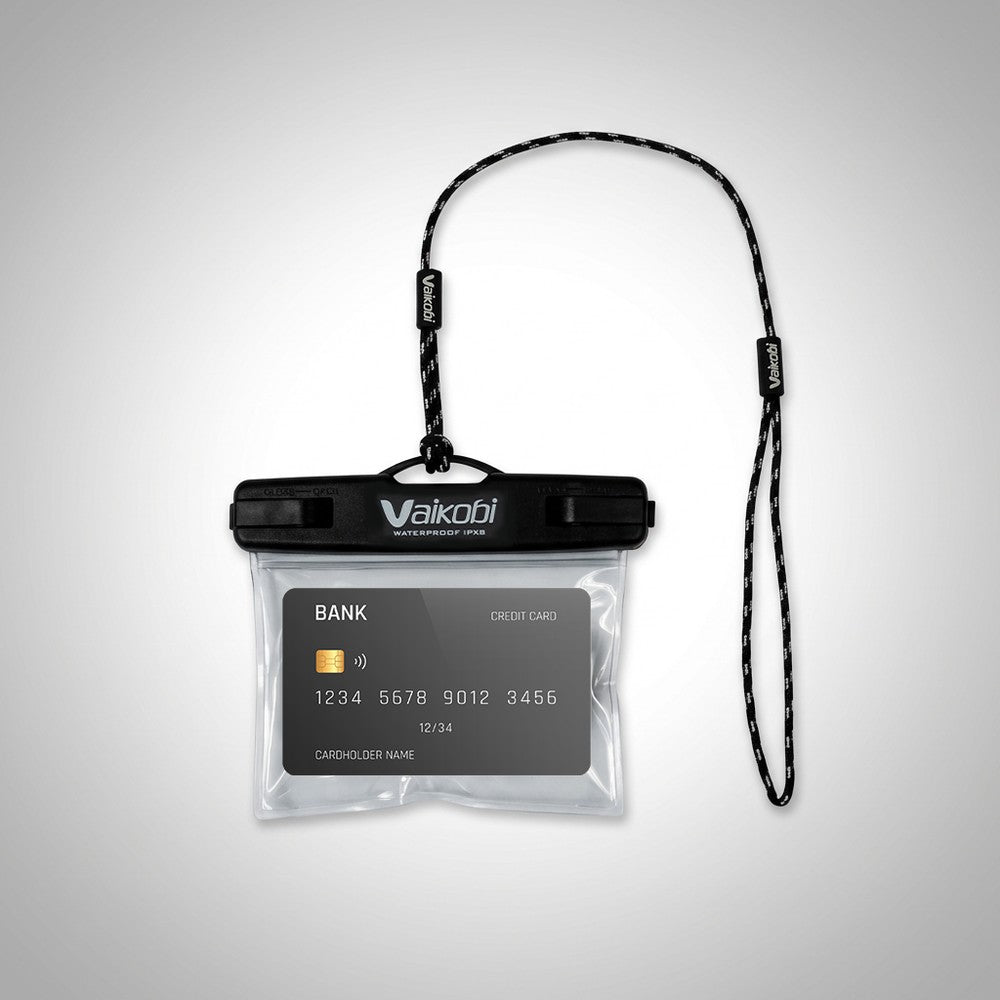 Vaikobi Waterproof Key Pouch Black - with credit card