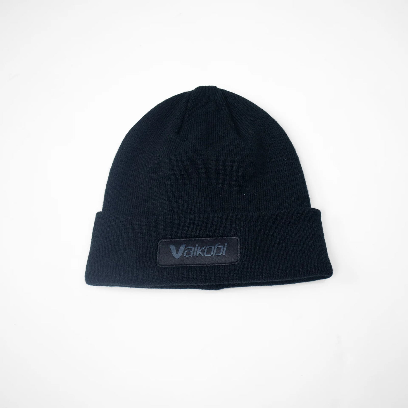 Vaikobi Surf Beanie in black, front view.