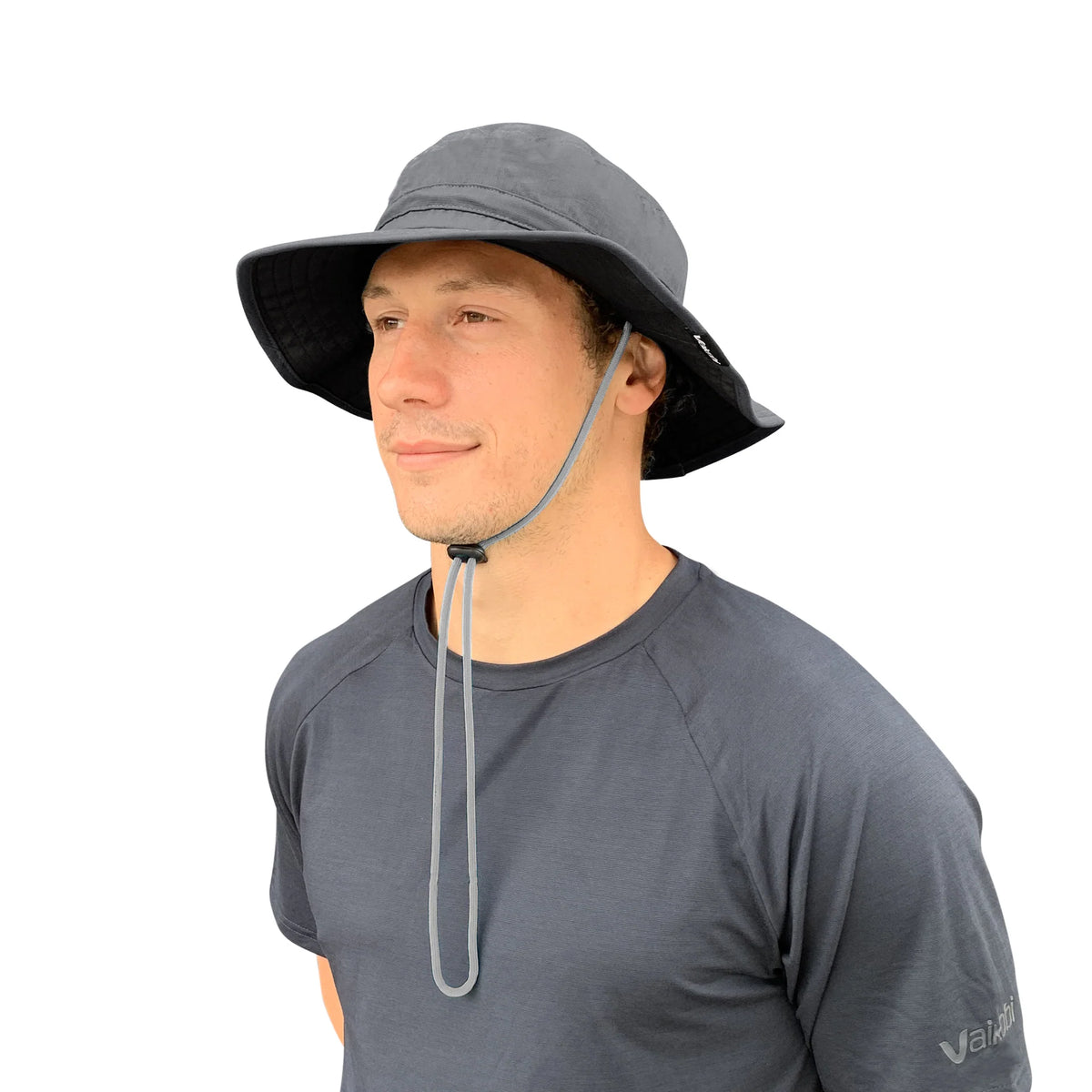 Front view of Vaikobi UV Ocean Surf Hat in charcoal