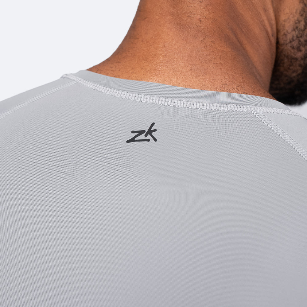 Zhik EcoSpandex LT Short Sleeve Baselayer Platinum - on model