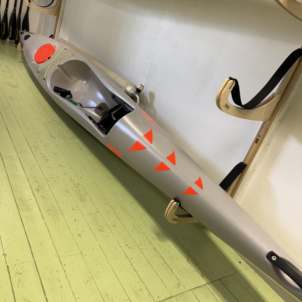 Nelo 510 surfski grey orange demo - side view