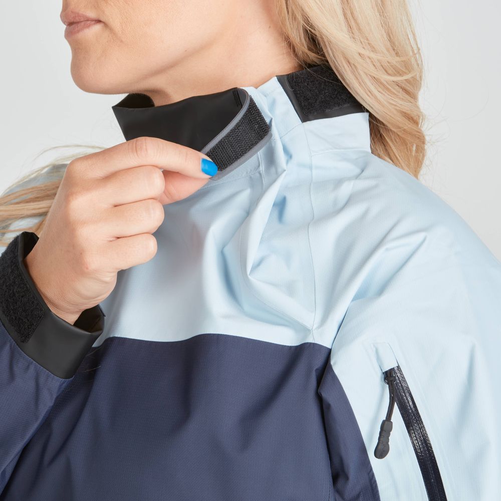 NRS Womens Echo Paddle Jacket blue - neck opening