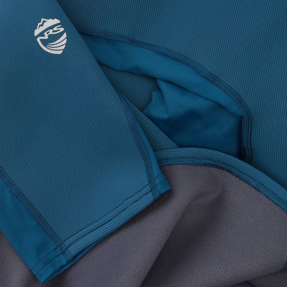 NRS Mens HydroSkin Short-Sleeve Shirt Poseidon blue material