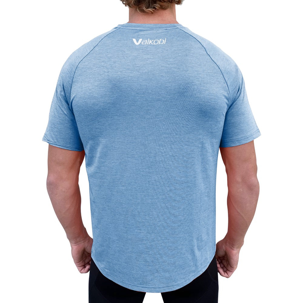 Vaikobi Mens UV Performance Tech Tee heather blue