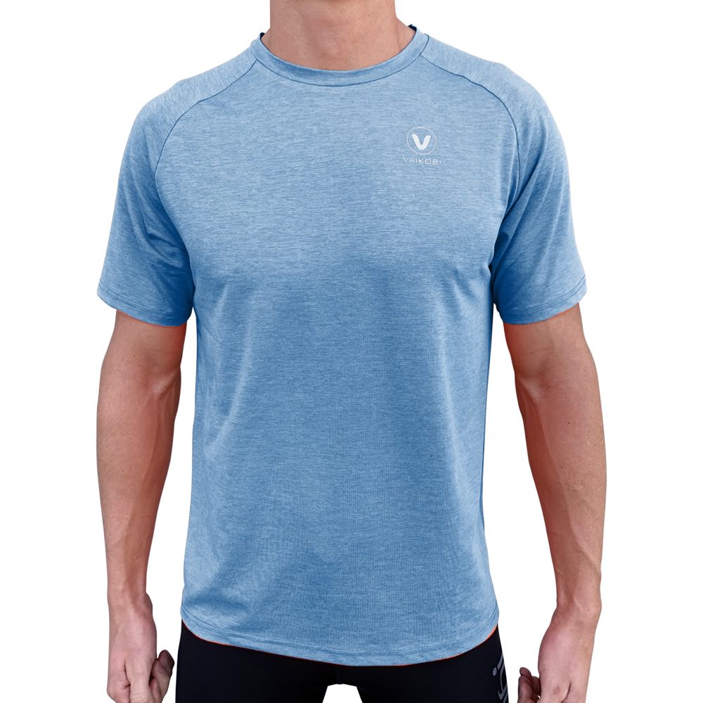 Vaikobi Mens UV Performance Tech Tee heather blue