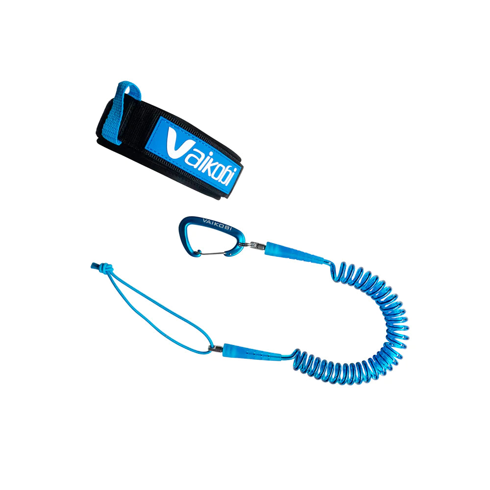 Vaikobi Surfski Leash blue - with carabiner disconnected