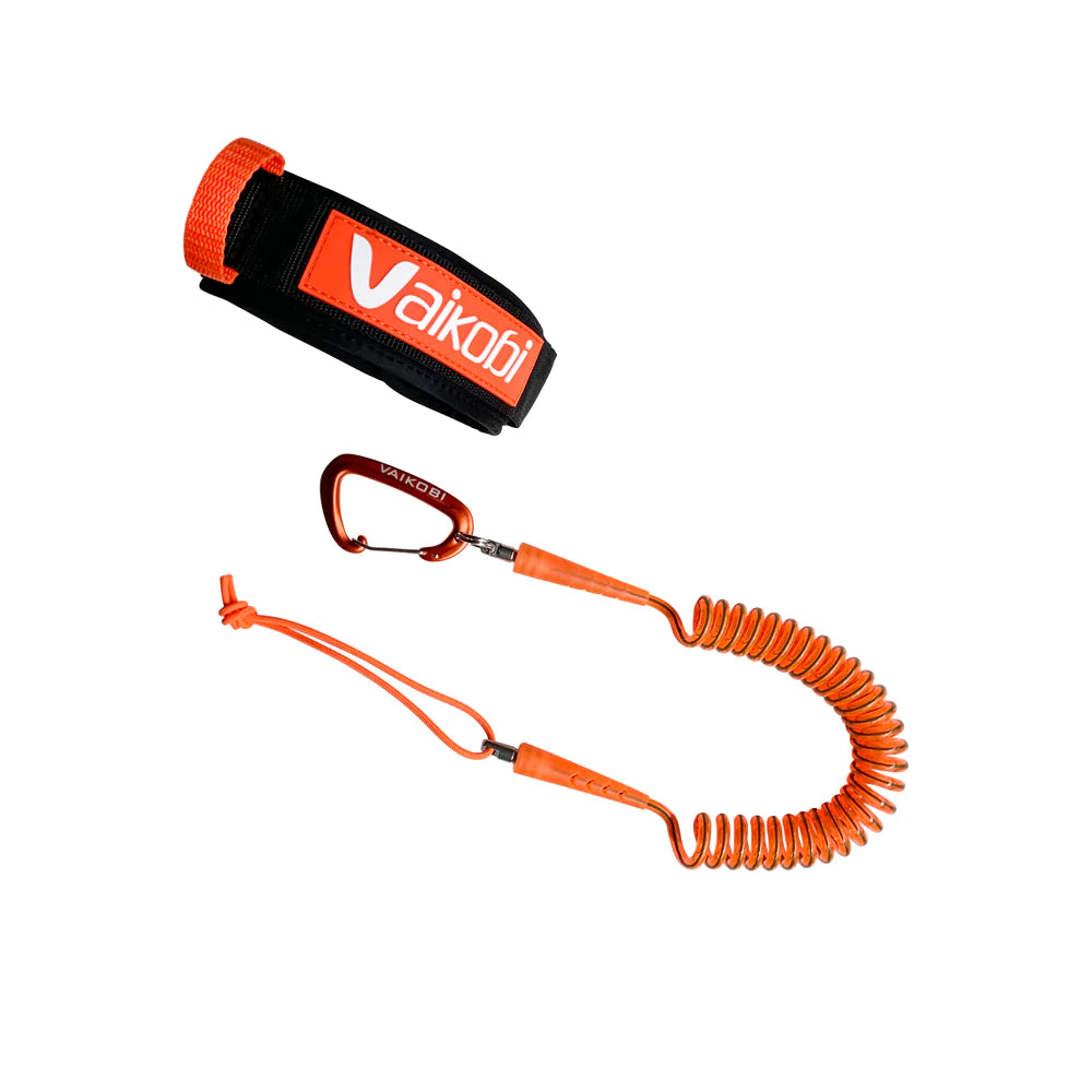 Vaikobi Surfski Leash orange - with carabiner disconnected